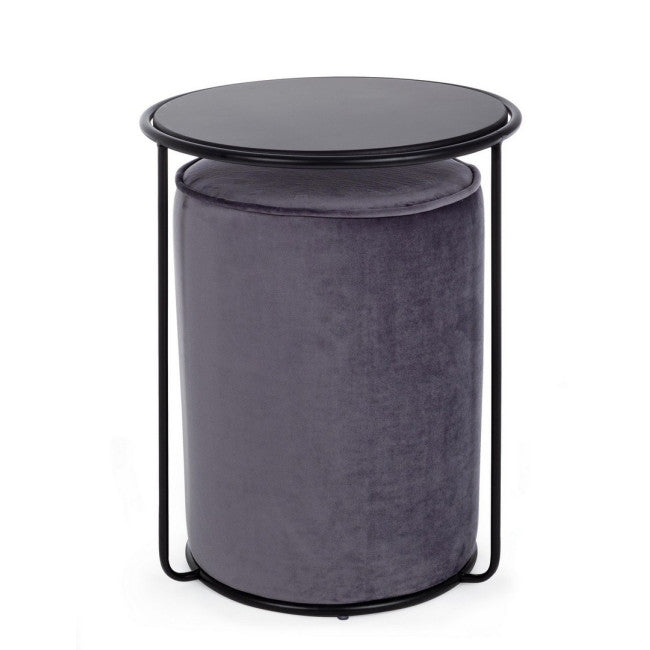 SET2 TAVOLINO-POUF ANNIKA GRIGIO SCURO