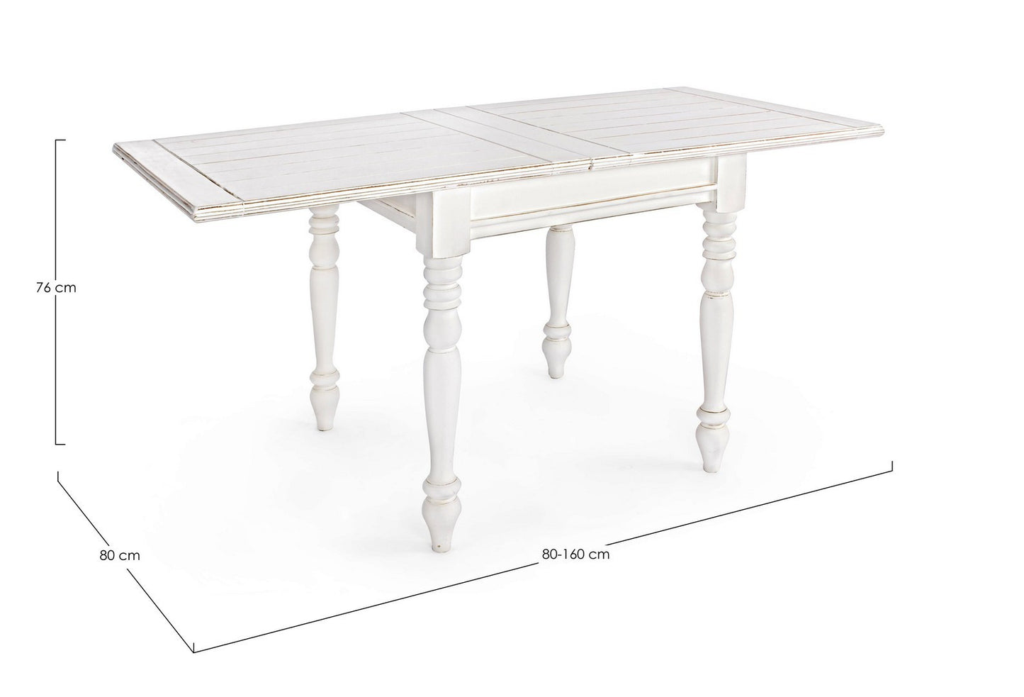 TAVOLO COLETTE ALLUNG. 80-160X80