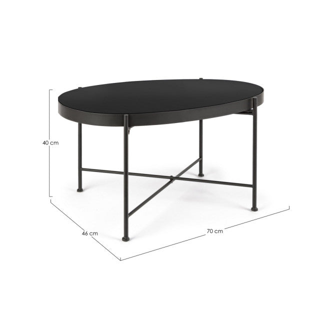 TAVOLINO RASHIDA NERO 70X46