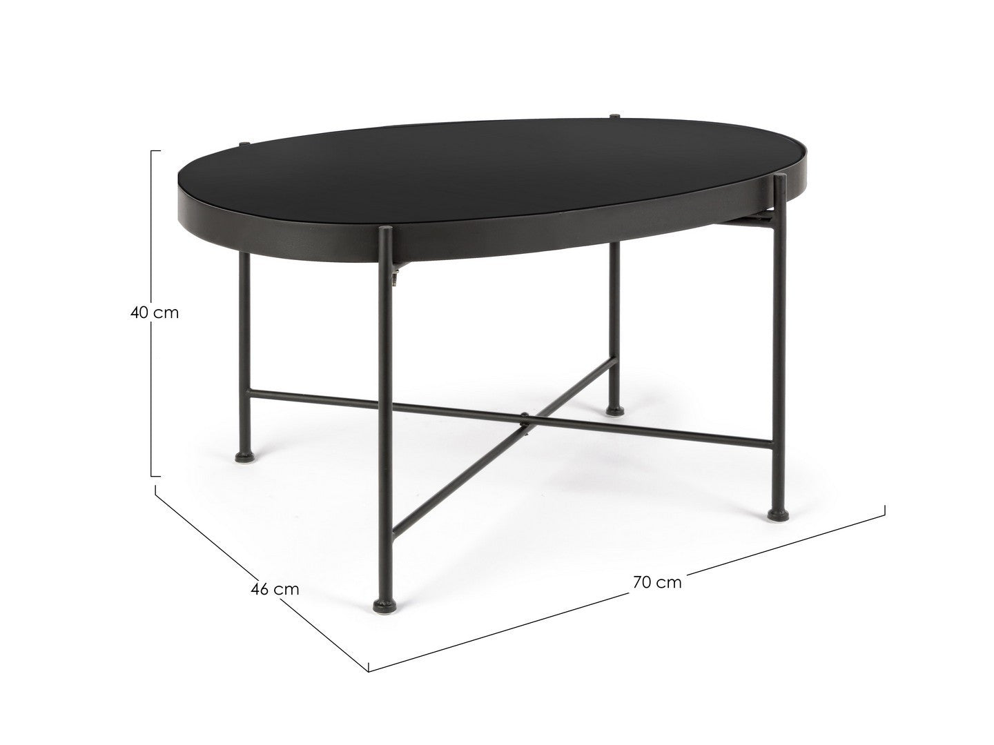 TAVOLINO RASHIDA NERO 70X46