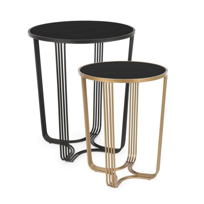 SET2 TAVOLINO AFEF ORO/NERO