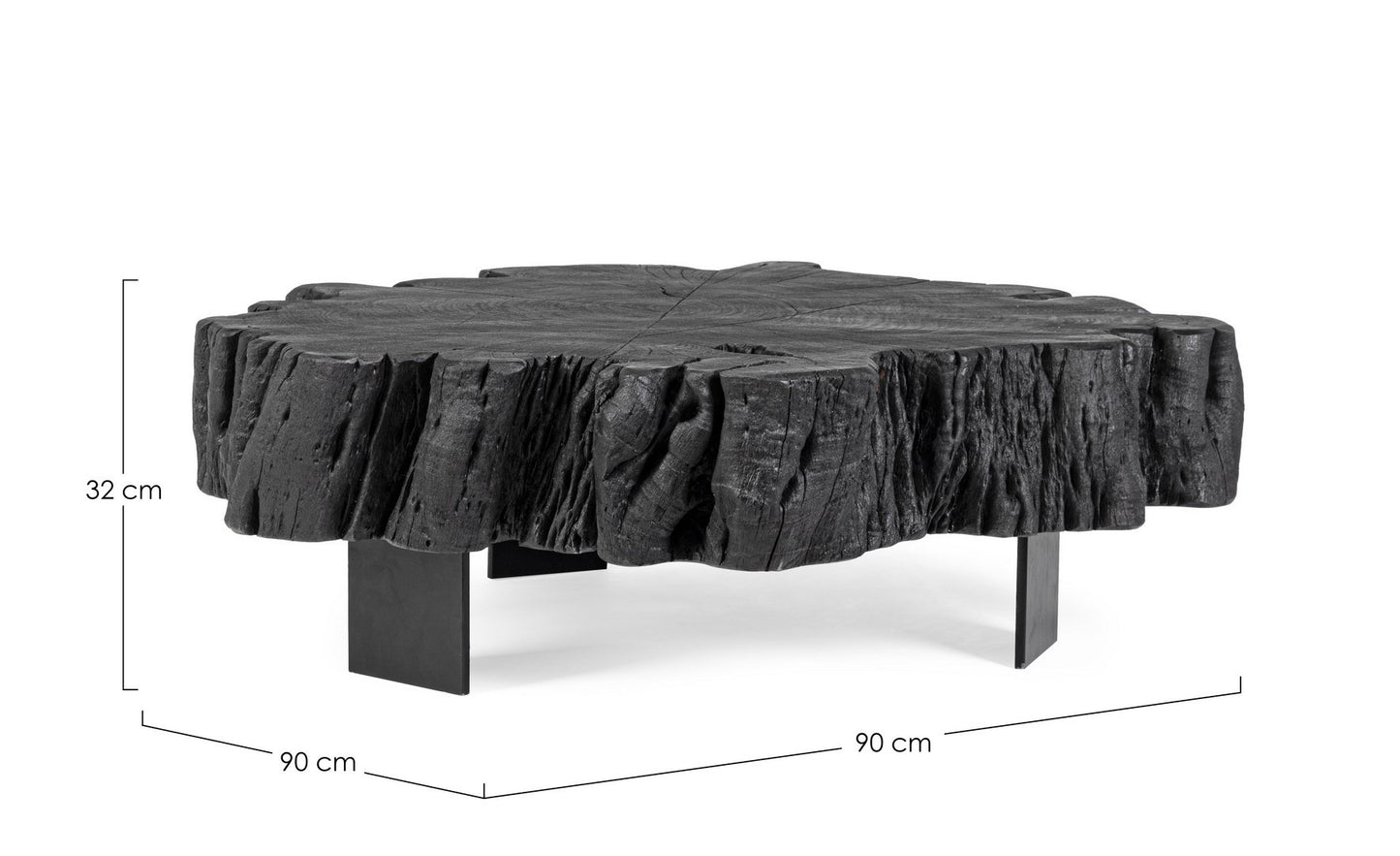 TAVOLINO KEVAL NERO 90X90