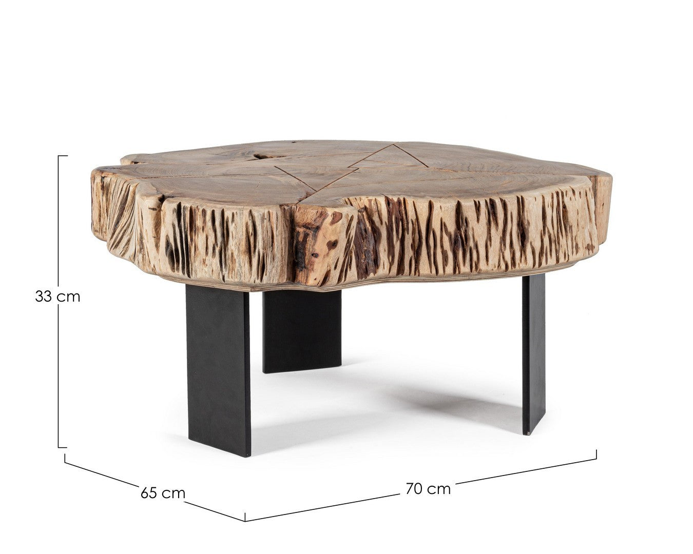 TAVOLINO KEVAL NATURAL 70X65