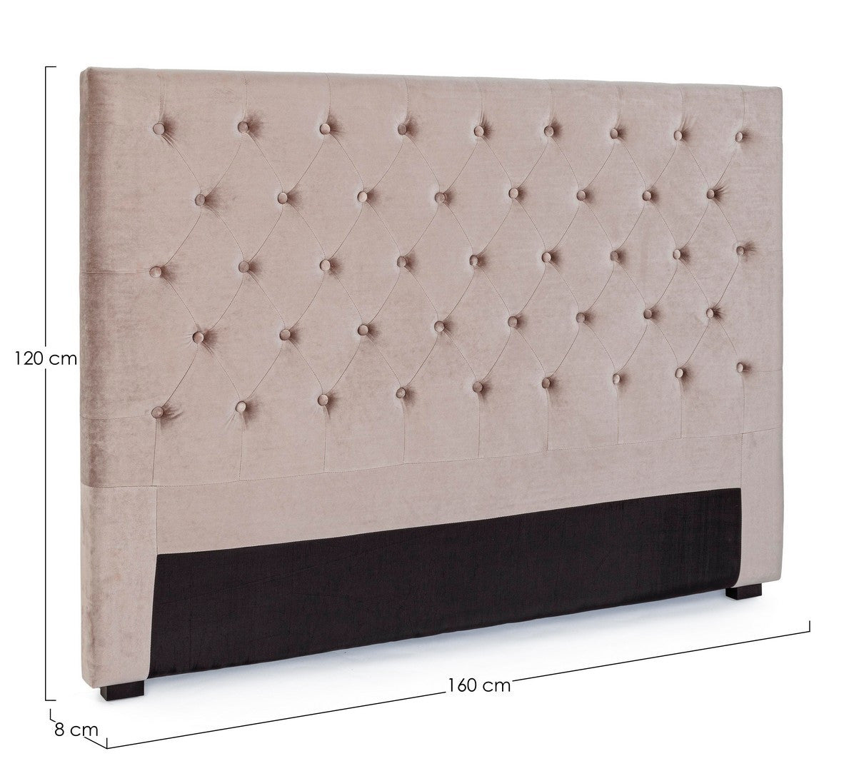 TESTIERA LETTO CASPAR GRIGIO CHIARO 160