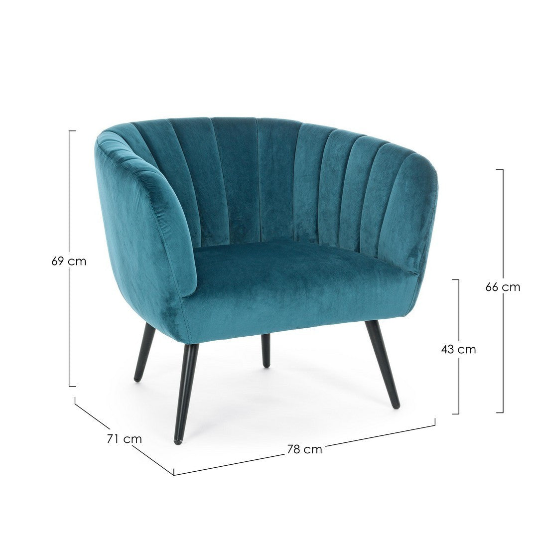 POLTRONA AVRIL BLU PAVONE