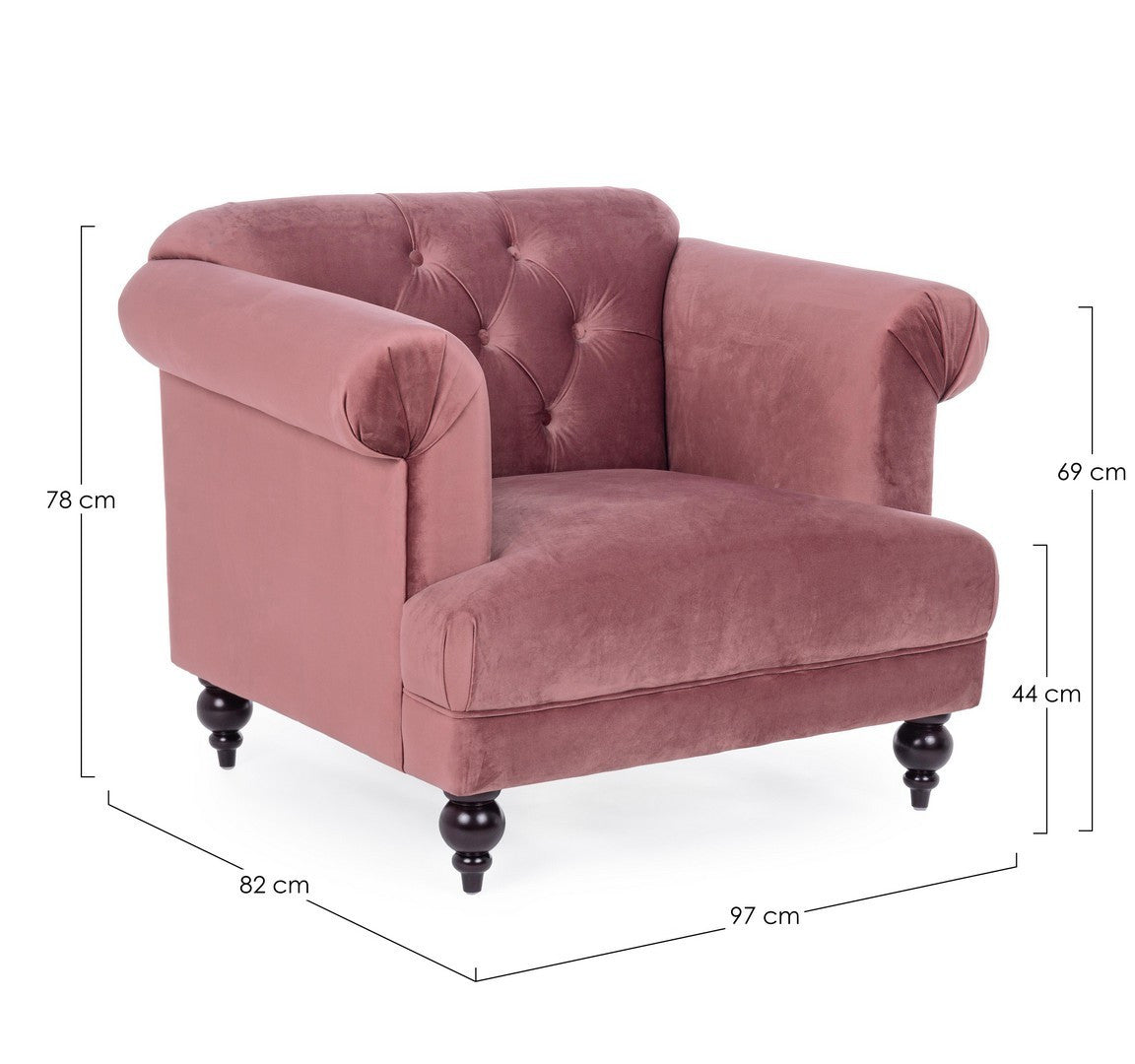 POLTRONA BLOSSOM ROSA ANTICO