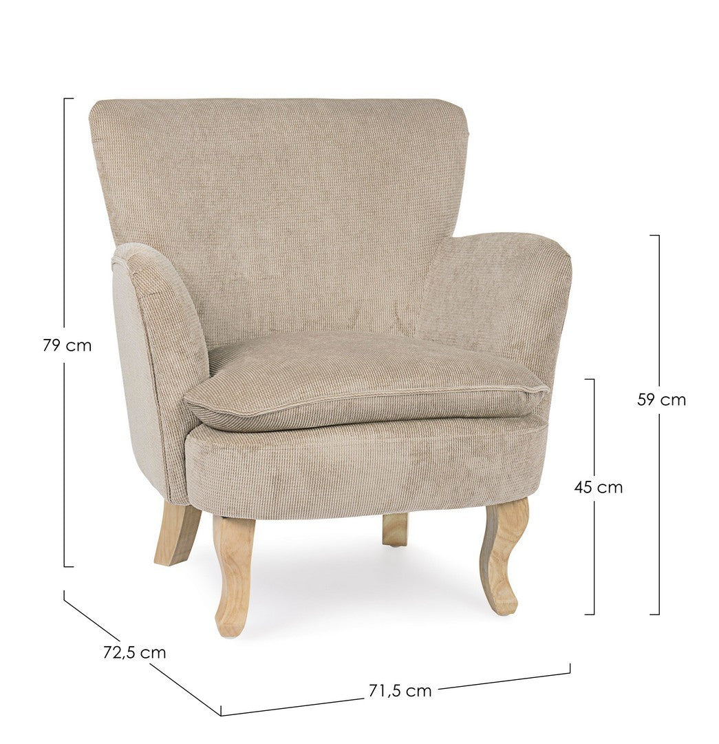 POLTRONA CHENILLE TORTORA
