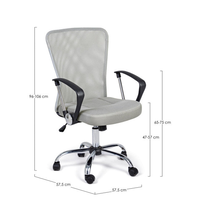 SEDIA UFFICIO C-BR BRISBANE GRIGIO CH