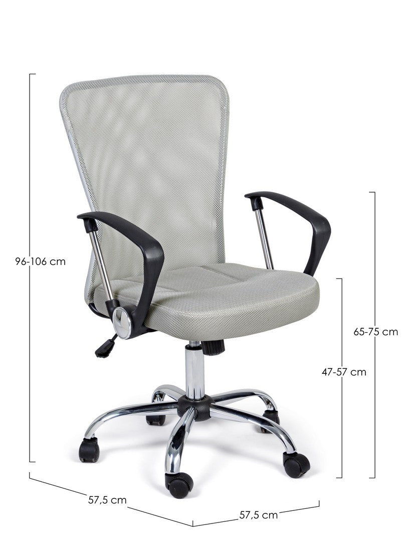 SEDIA UFFICIO C-BR BRISBANE GRIGIO CH