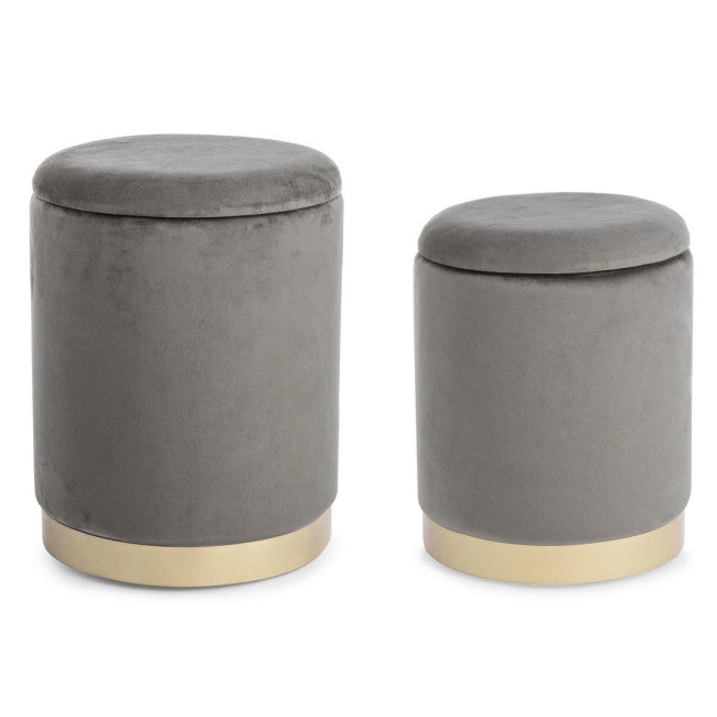 SET2 POUF CONTENITORE POLINA GRIGIO