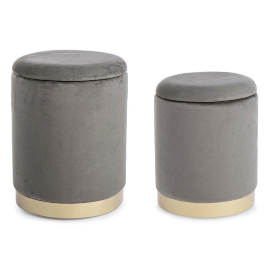 SET2 POUF CONTENITORE POLINA GRIGIO