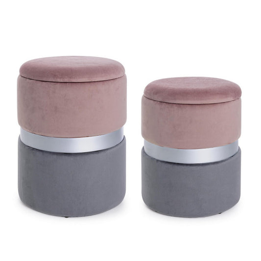 SET2 POUF CONT.POLINA ROSA-GRIGIO