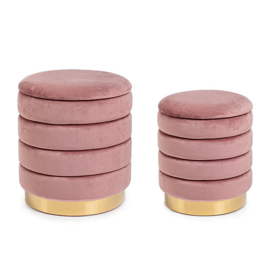 SET2 POUF CONTENITORE DARINA ROSA ANTICO