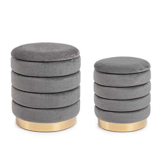 SET2 POUF CONTENITORE DARINA GRIGIO