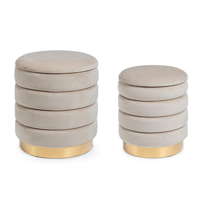SET2 POUF CONTENITORE DARINA BEIGE