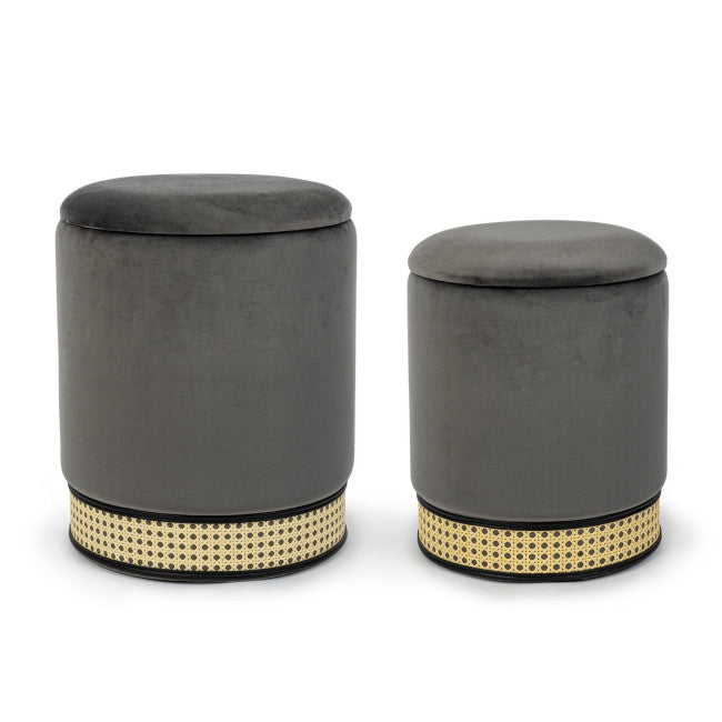 SET2 POUF CONTENITORE MILENA GRIGIO SC