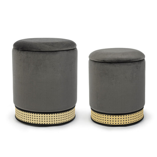 SET2 POUF CONTENITORE MILENA GRIGIO SC