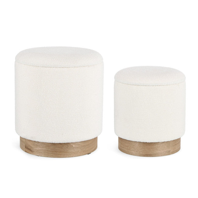 SET2 POUF CONTENITORE.ZOYA BIANCO