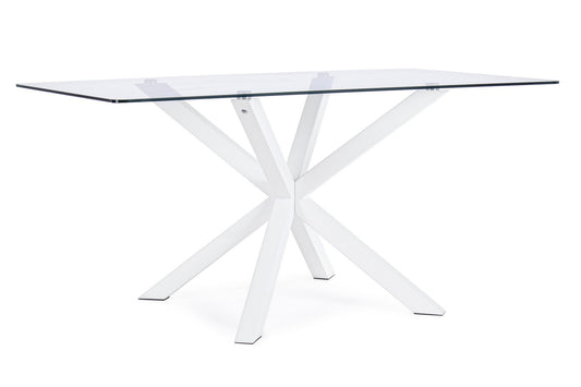 TAVOLO MAY RETT GAMBA BIANCO 160X90