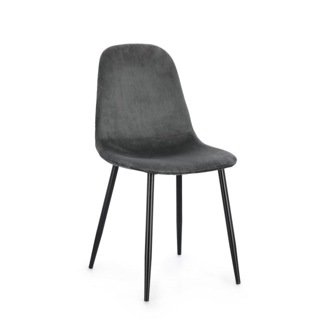 SEDIA IRELIA VELLUTO GRIGIO SCURO