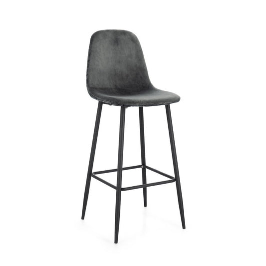 SGABELLO BAR IRELIA VELLUTO GRIGIO SCURO