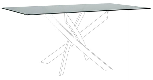PIANO RETT TAVOLO GEORGE FUME' 160X90