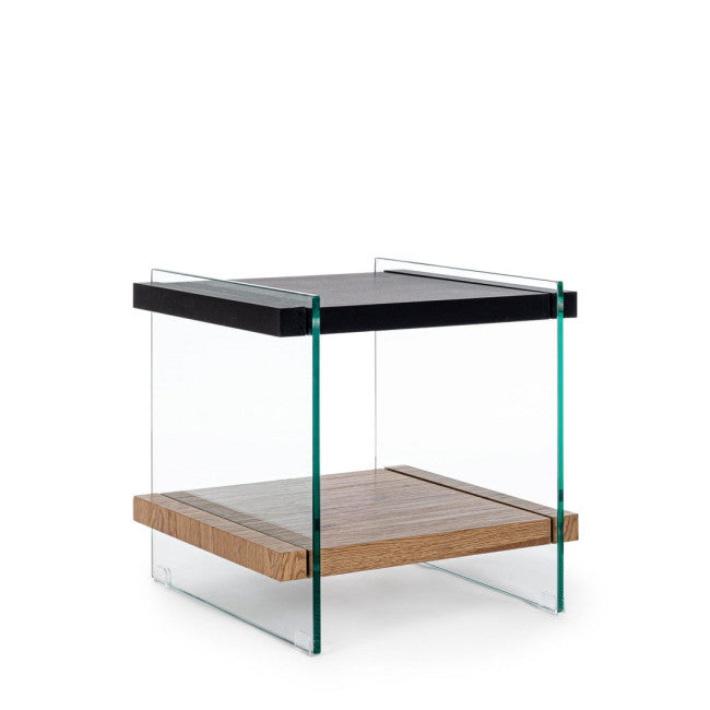 TAVOLINO 2P LINE WOOD NERO 50X50