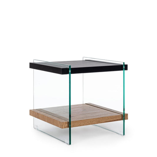 TAVOLINO 2P LINE WOOD NERO 50X50