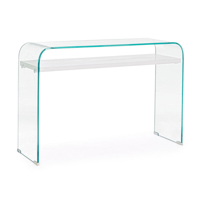 CONSOLLE 2P LINE WOOD BIANCO 110X35