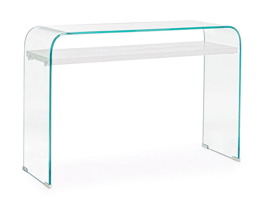 CONSOLLE 2P LINE WOOD BIANCO 110X35