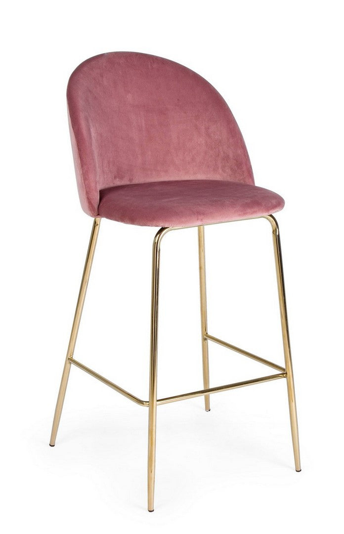 SGABELLO BAR CARRY VELLUTO BLUSH