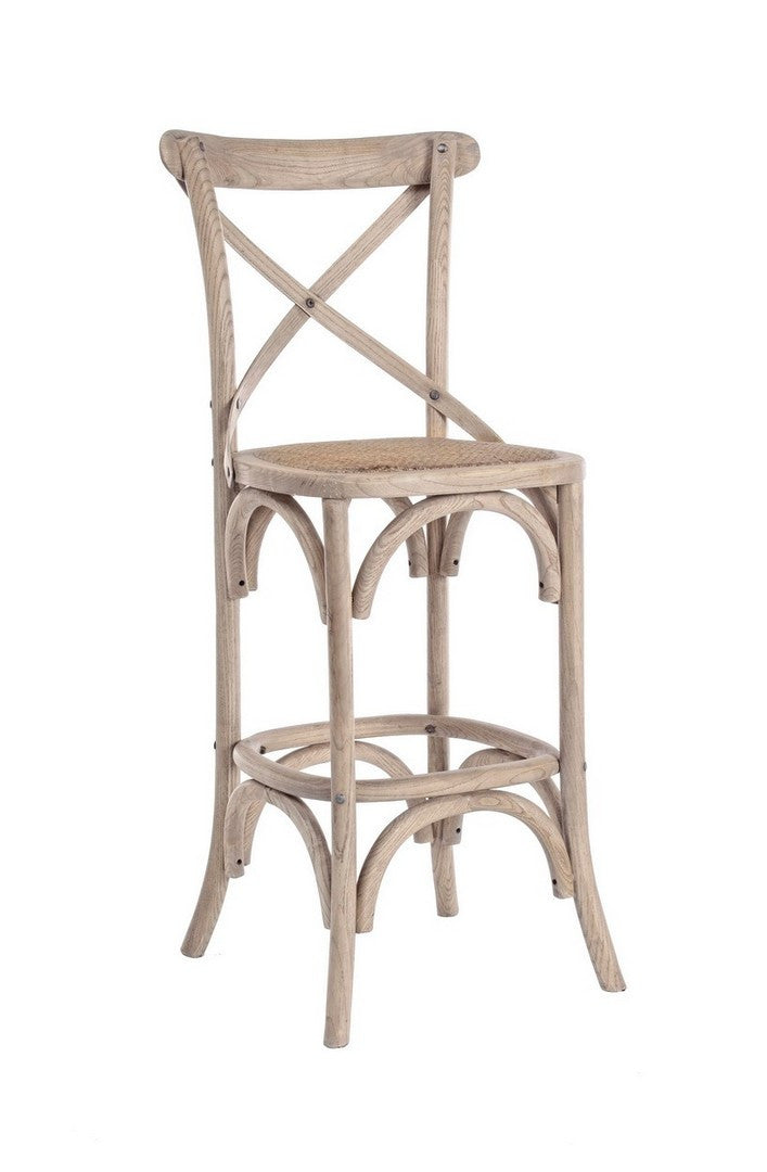 SGABELLO BAR CROSS GRIGIO NATURALE