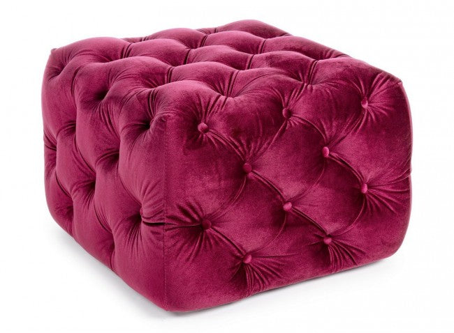 POUF EVAN VELLUTO BURGUNDY S