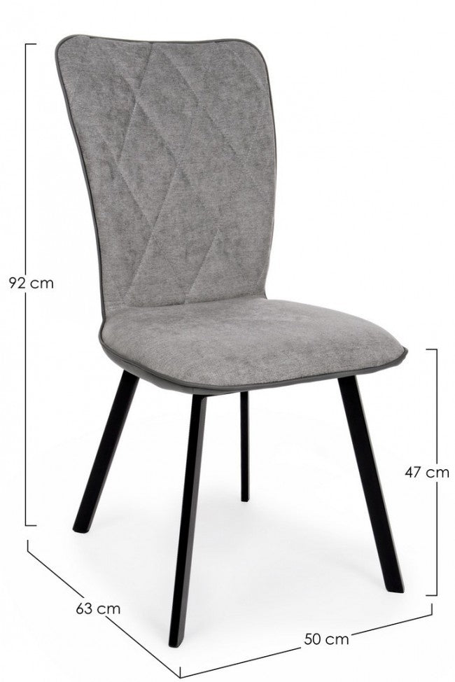SEDIA ANGELICA GRIGIO C-GAMBA NERA QUANTITÀ 2