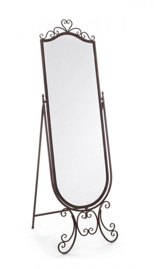 SPECCHIO MELANIE STAND MARRONE